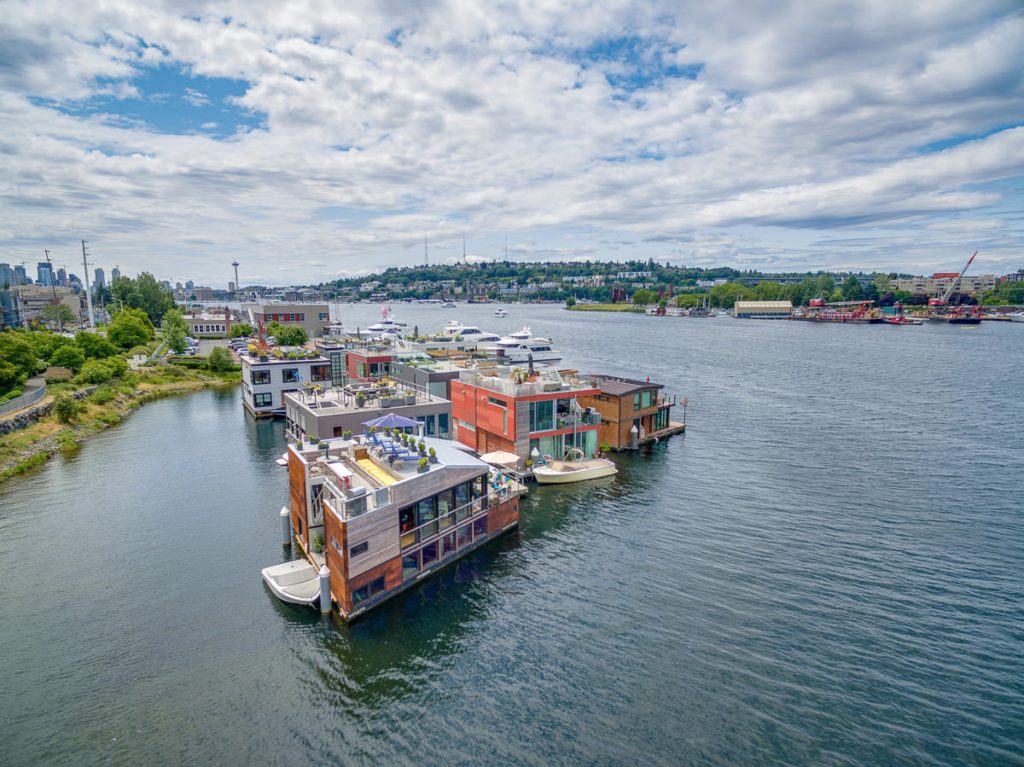 Seattle Floating Homes, Ward's Cove #12, Aerial View